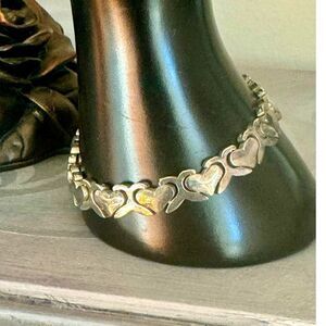 Vintage All Hearts X Link bracelet, in 925 Silver, Stamped